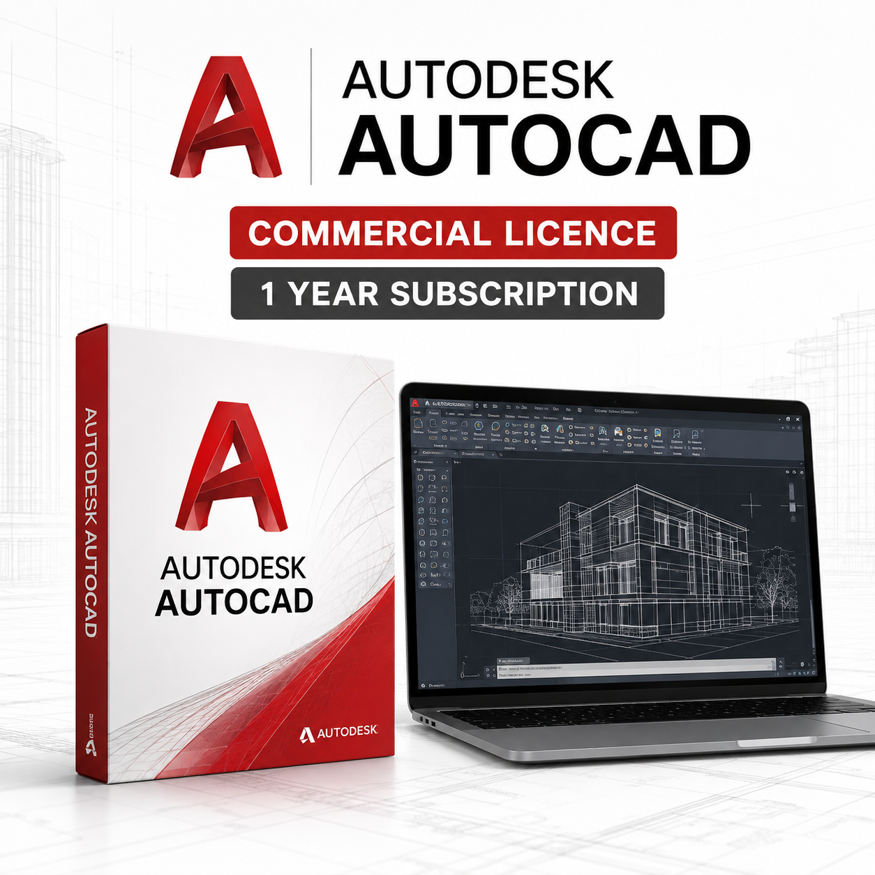 Autodesk AutoCAD Commercial Licence – 1 Year